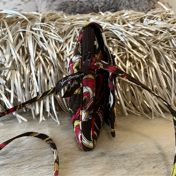 VERA BRADLEY Puccini Velcro Mini Hipster Crossbody Brown Yellow Orange Floral - Picture 7 of 14